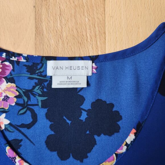 Van Heusen sleeveless blue floral top, Medium - Picture 2 of 7